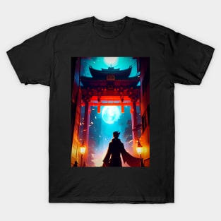 The Man Standing Japanese Torii Gate. T-Shirt